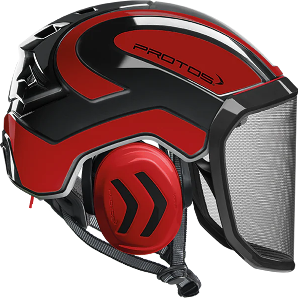 Protos Integral Arborist Helmet Black/Red: The Ultimate Head Protection for Arborists