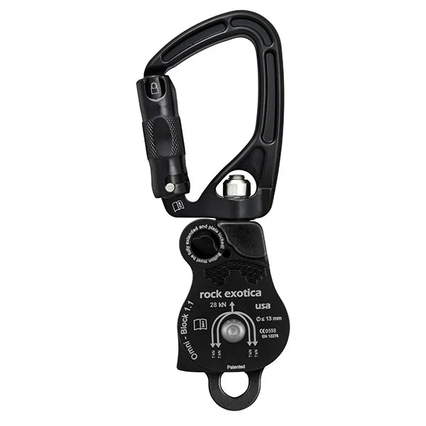 Omni-Block SwivaBiner 1.1 Double – Black: Compact Power for Precision Rigging